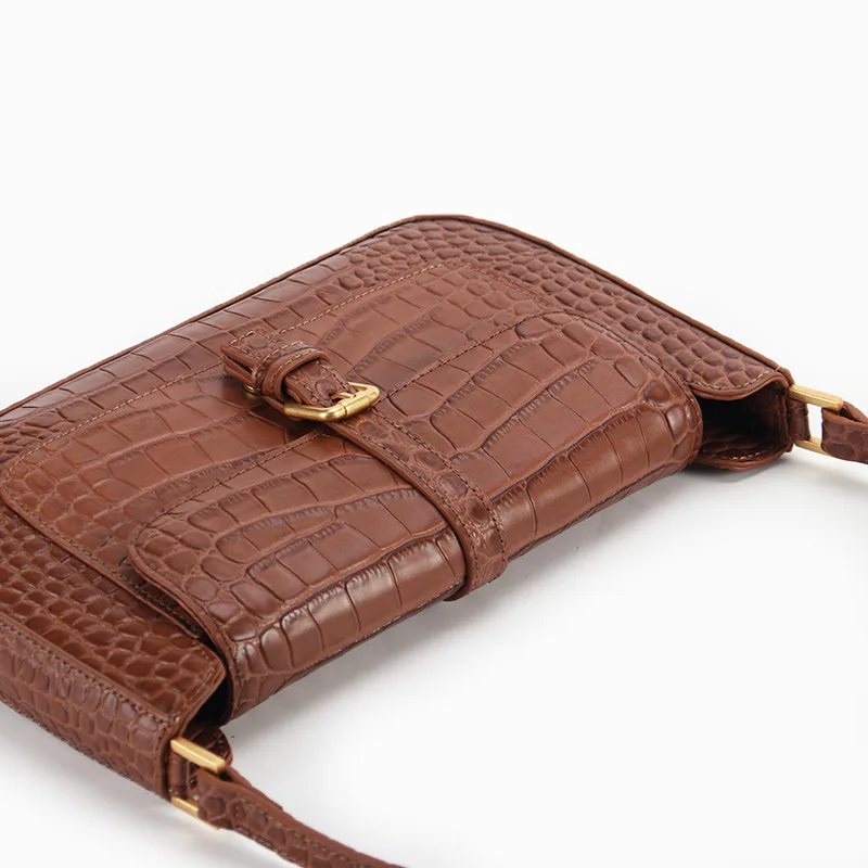 Classic fashion ladies handbag casual women Baguette bag brand style shoulder bags ALLIGATOR cowhide split leather