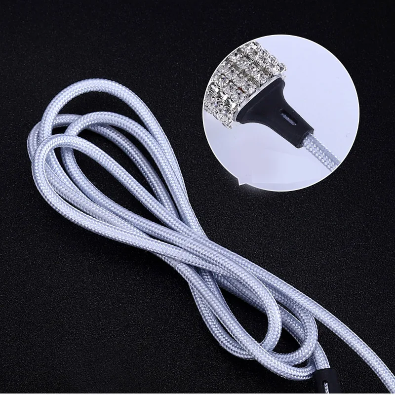 3 в 1 USB-кабель для зарядки и передачи данных с кристаллами