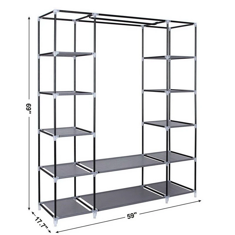 

Non-woven Cloth Wardrobe Bedroom Folding Clothing Storage Cabinet Dustproof Moistureproof Closet Storage Furniture
