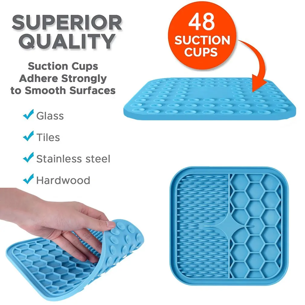 

Pet Choke-proof Slow Food Pad Environmentally Friendly Silicone Pet Lick Pad Slower Feeder Pad 21*21*1cm