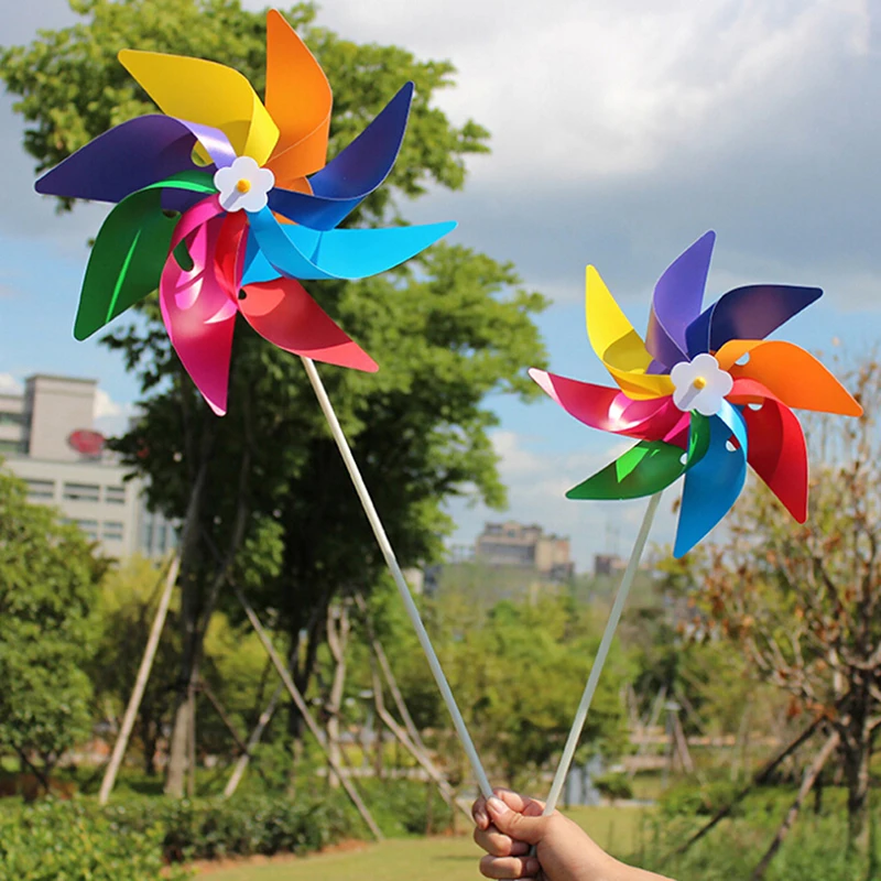 Molino de viento para fiesta al aire libre, juguete de decoraci&oacute;n para ni&ntilde;os, accesorios coloridos para decoraci&oacute;n de baile, Patio, jard&iacute;n-3