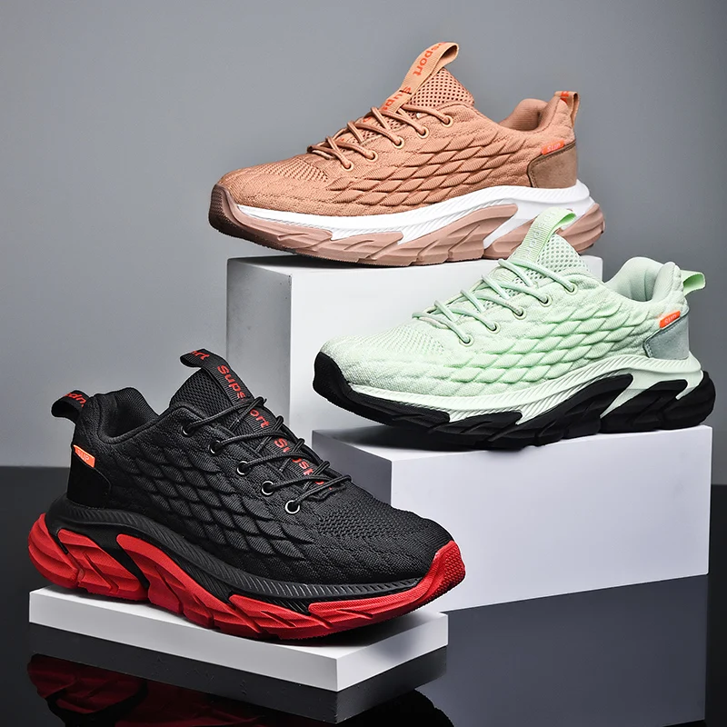 

Casual Shoes Men Comfortable Light Mesh Breathable Sneakers Thick Soled High Wear Resistant Walking Shoes Sports Shoes