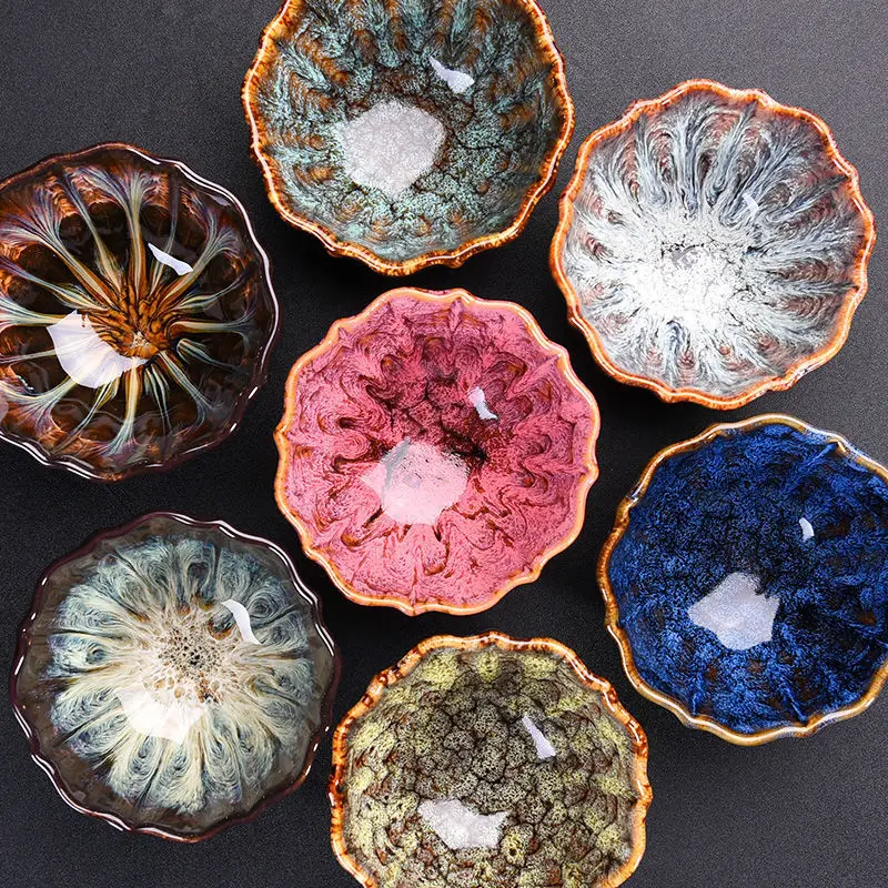 Керамическая одинарная чашка Jianzhan с шляпкой чайная для чая мастера чайный набор