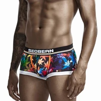 3pcslot men underwear comfortable and breathable boxer fashion boxers color print fashion shorts home loose men boxer
