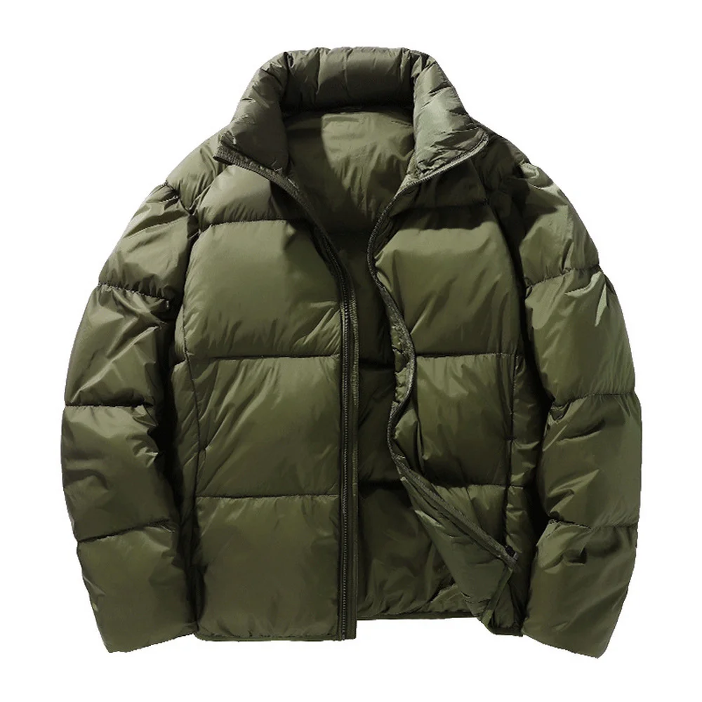 Covrlge Stand-up Collar Basic Down Jacket Coat Solid Color Thick Jacket Men Loose Shiny Warm Coat Couples Streetwear Male MWY043