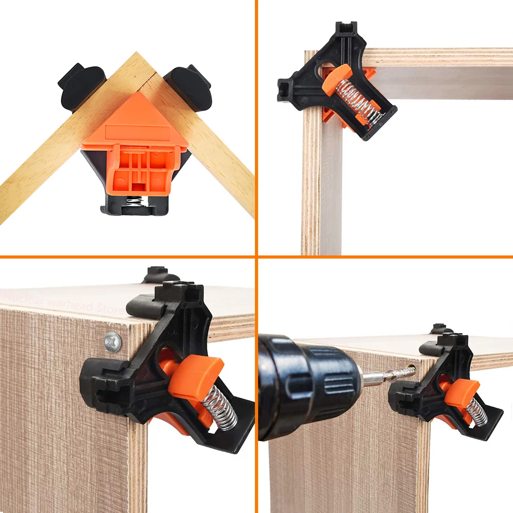 

2/4 pcs 90 Degree Right Angle Clamp Fixing Clips Picture Frame Corner Clamp for Woodworking Hand Tool Angle Clamps Pipe Clamp