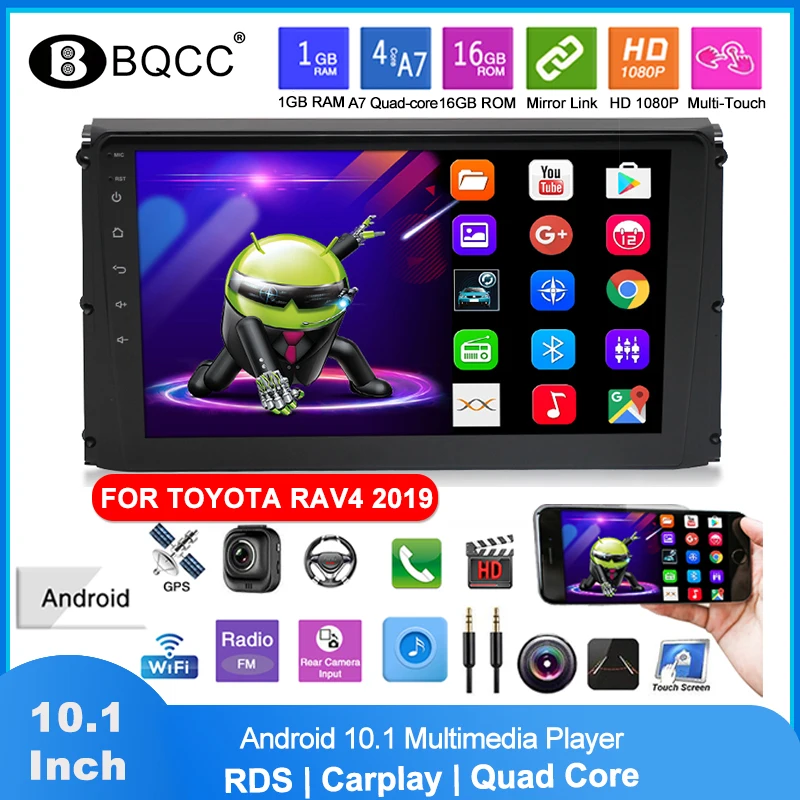 

Android 10.1 Car Radio 2 Din For Toyota RAV4 2019 10.1" Quad-core RDS Carplay GPS Navigation WIFI Bluetooth Autoradio