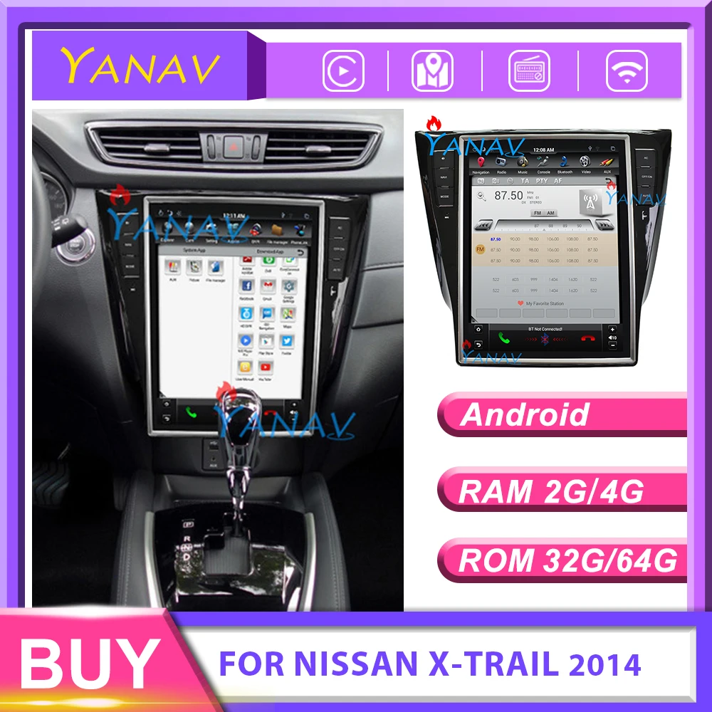 

Android system car stereo multimedia player For-NISSAN X-TRAIL 2014 car video GPS navigation auto radio player vertical screen