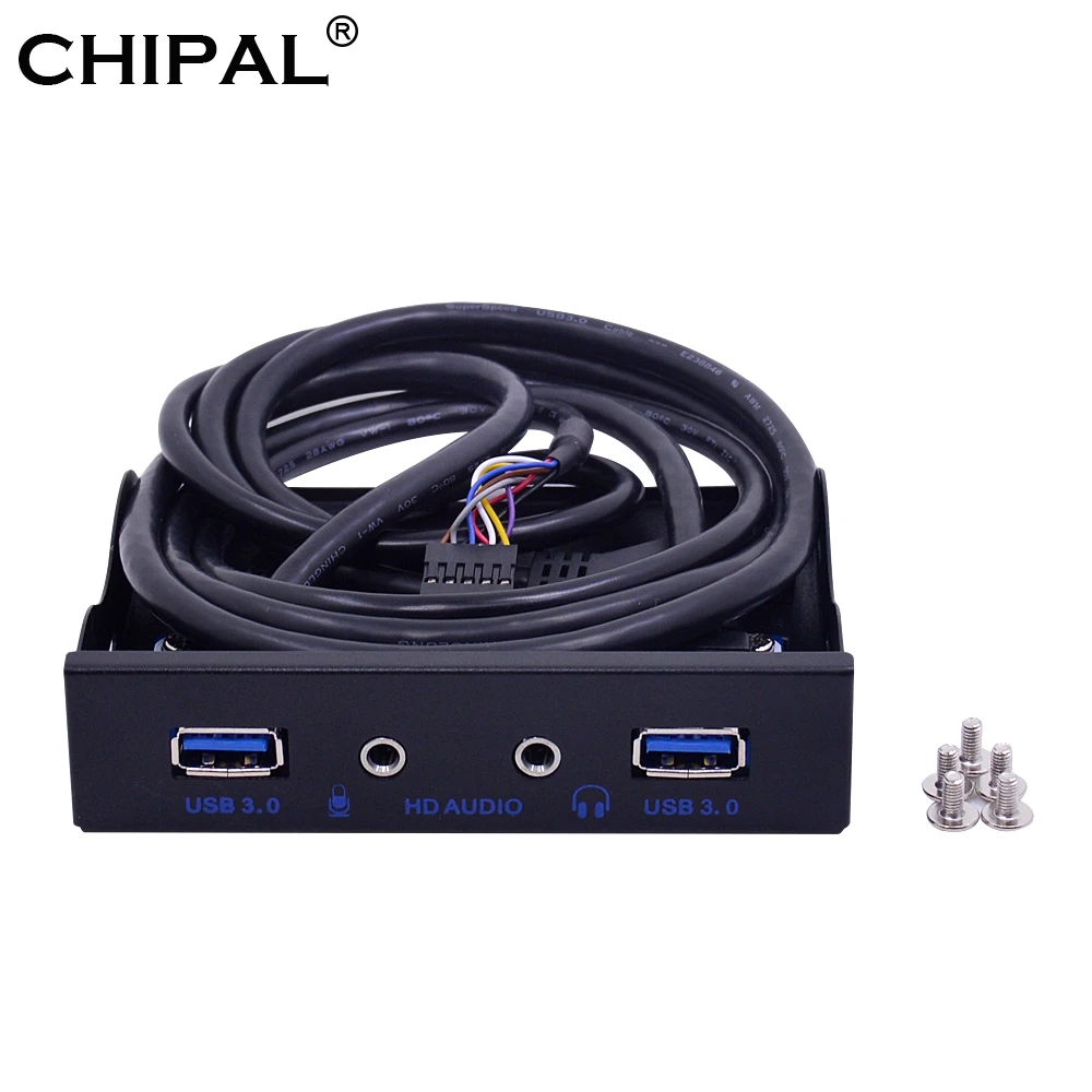 MJTEK 4 порта USB 3,0 концентратор Передняя панель HD аудио 3,5 мм наушники кронштейн для микрофона с 20Pin 10Pin кабель для ПК настольный 3," ячейка для дискет