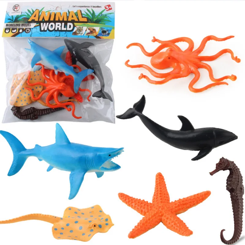 6 шт./партия морской организм фигурки животных коллекционные игрушки полые