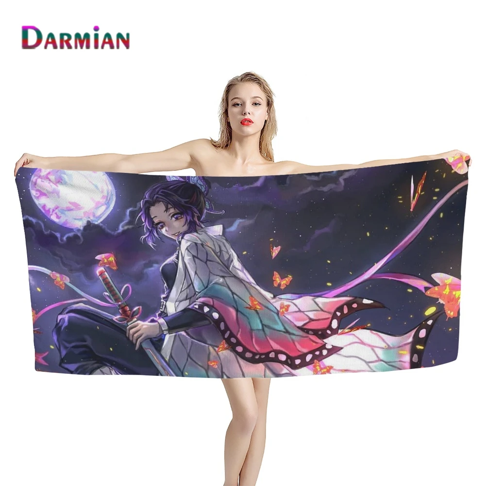 

Мягкое банное/пляжное полотенце DARMIAN с мультяшным аниме принтом рассекающих демонов, большое полотенце для душа, текстильное полотенце для ...