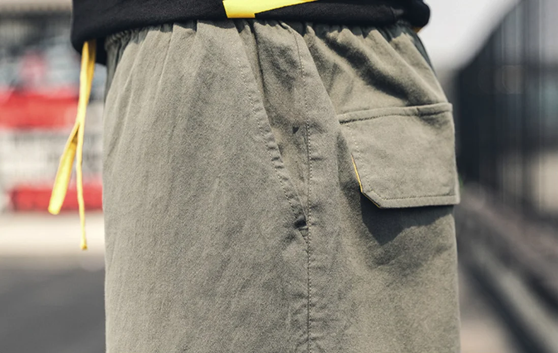 

Hip Hop Men Baggy Cargo Pants Calf Length Harem Pants Army Trousers Men Casual Loose Overalls Pants