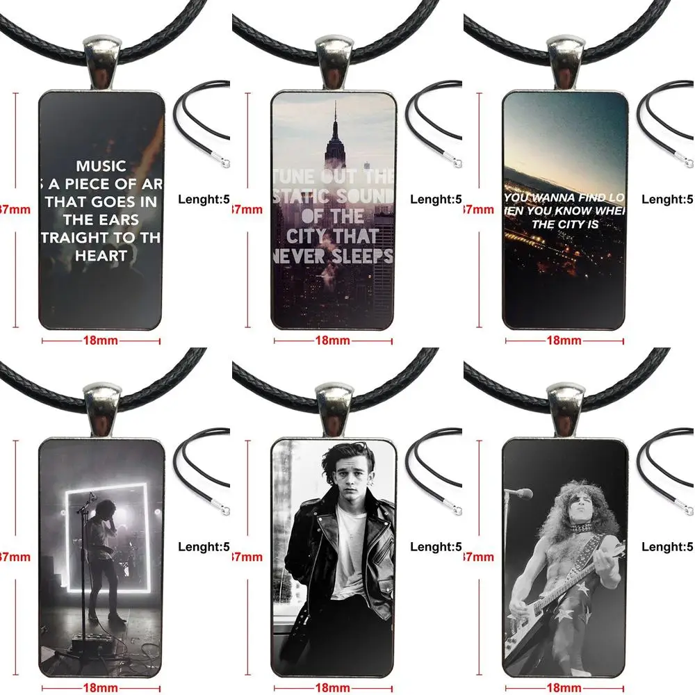 Стальное цветное стекло кабошон с прямоугольной формы кулон колье для женщин