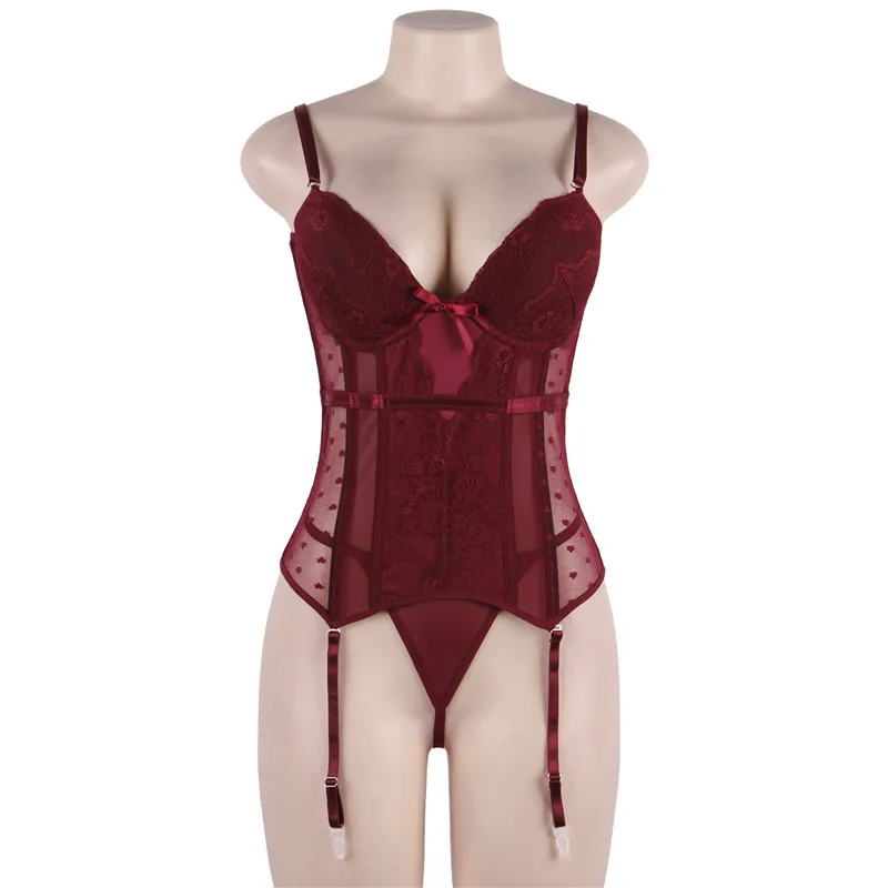 

Women's Plus Size 6XL Silk Underwear, Sexy Corsets, Corsets with Suspenders