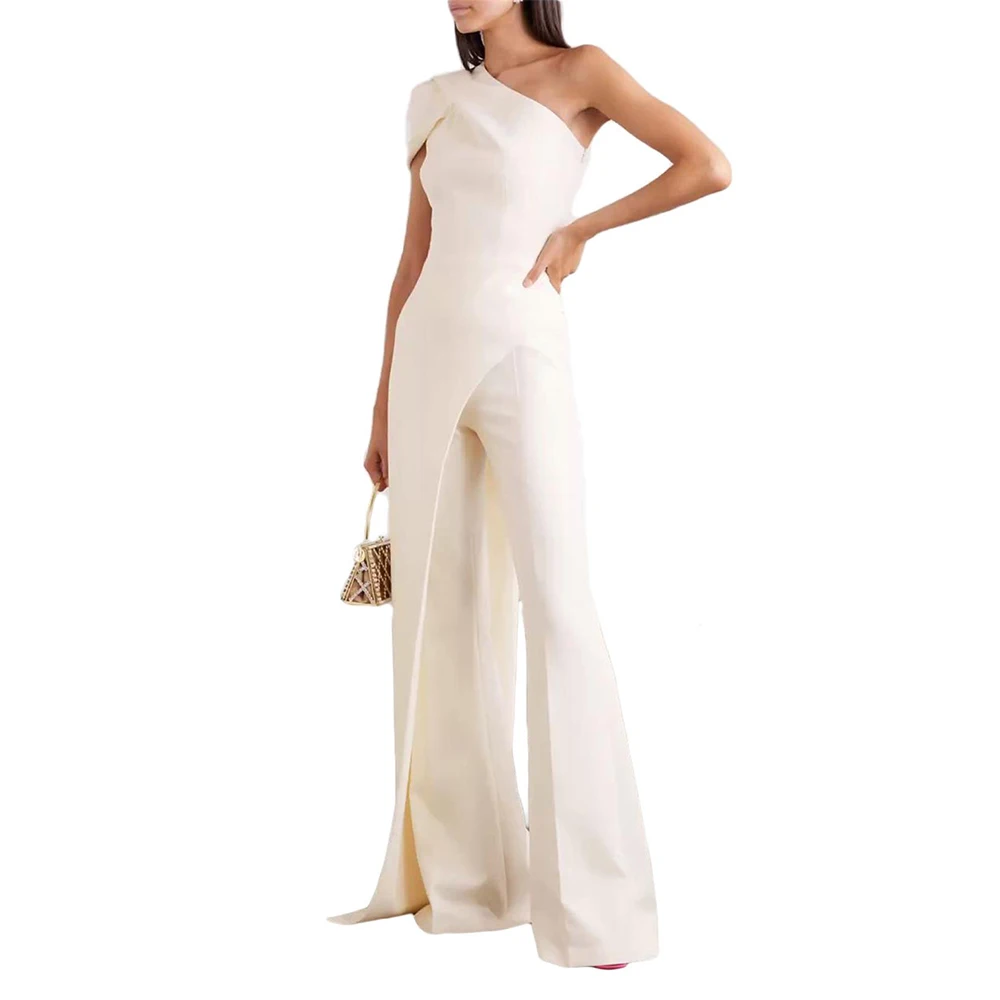 

Oblique Shoulders Jumpsuit Wide Legs Formal Jumpsuits Sexy Wedding Evening Cocktail Party Business One Shoulder Women's Clothing