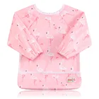 Нагрудник для кормления Ohbabyka, водонепроницаемый милый нагрудник с длинным рукавом, непромокаемый, для самостоятельного кормления и еды