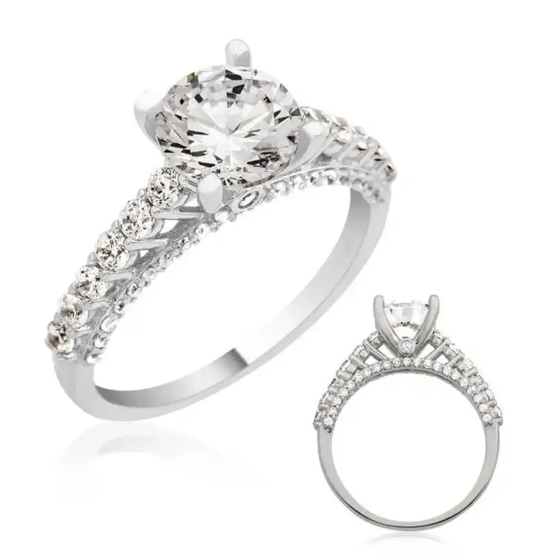 

Silverlina Silver Single Stone Lady 'S Ring