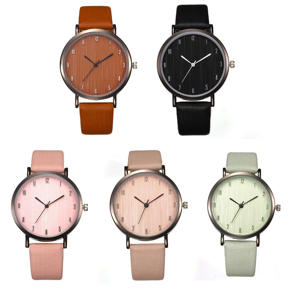 Роскошные брендовые розовые модные подарки женские часы кожаные кварцевые