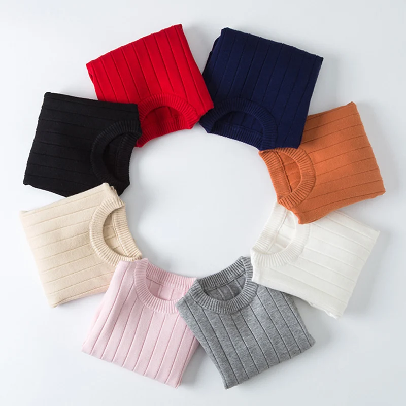 Детские свитера на осень и зиму однотонные вязаные одежда для маленьких