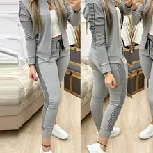 2021 Women Two Piece Set Outfits Autumn Womens Tracksuit Zipper Top And Pants Casual Sport Suit Winter 2 Piece Woman Set