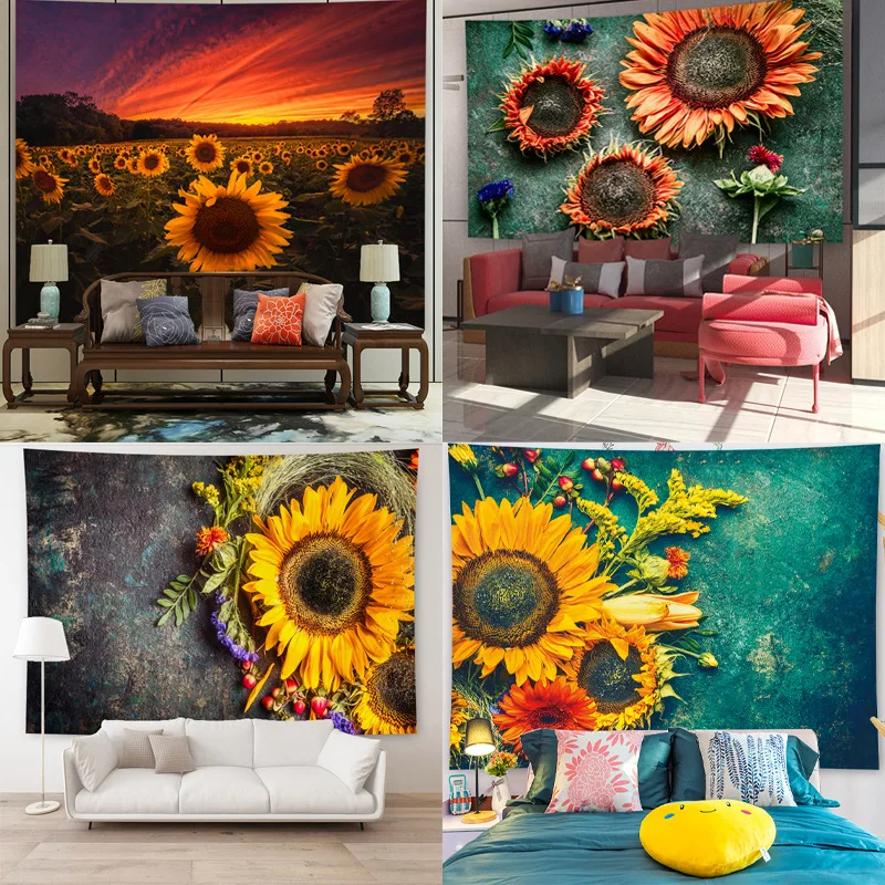 

Ins Net Red Sunflower Background Cloth Rural Landscape for Party Backdrop Wedding Background Decoration Customizable Backdrop