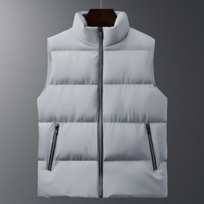 Winter Mens Sleeveless Jacket Vest Casual Slim Coats Brand Clothing Cotton-Padded Man Warm down coat Plus Size warm jackets