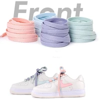 1 pair 8mm flat thicken color candy af1 kids shoelaces basketball sneakers sail shoe laces shoe accessories 60100120140