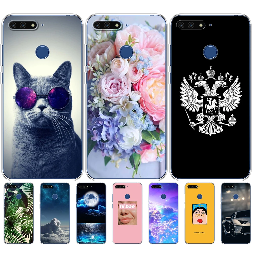 Силиконовый чехол для Huawei AUM L29 honor 7a pro 5 7 дюйма мягкий бампер из ТПУ задняя крышка