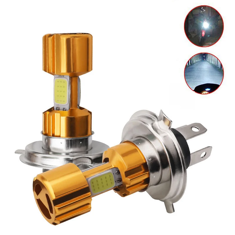 

H4/P15D/BA20D 18W LED 3 COB Motorcycle Headlight Bulb 2000LM 6000K Hi/Lo Beam Light Aluminium onderdelen + COB