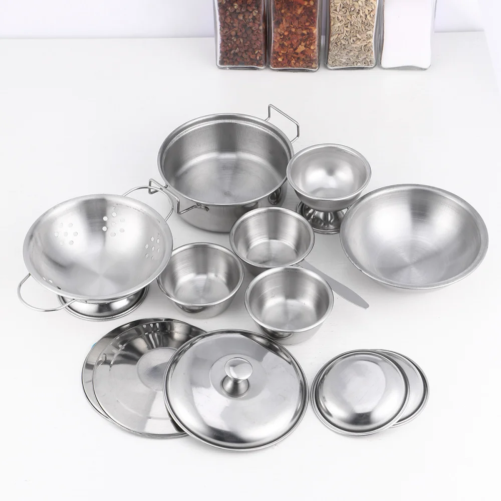 

20pcs Stainless Steel Kitchen Toys Simulation Cooking Educational Plaything for Children Kids Toddlers