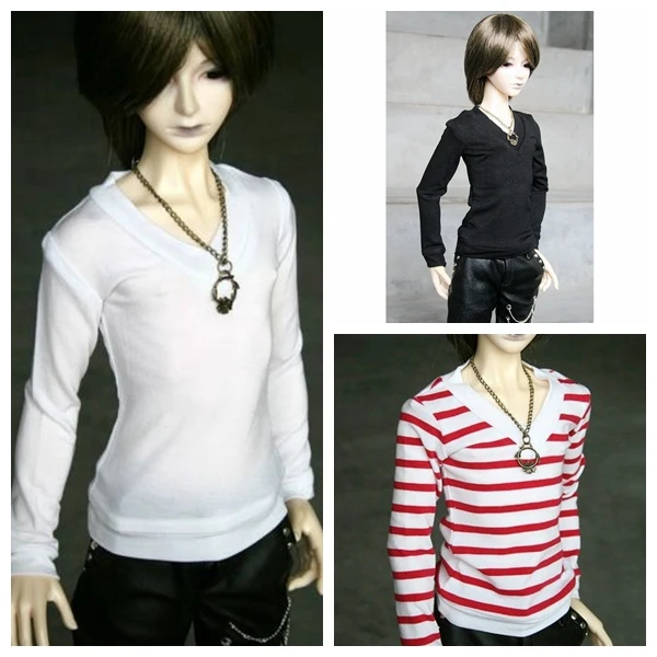 

[wamami] 06# White Black Red Stripe T-Shirt/Outfit 1/4 MSD 1/3 SD AOD DZ LUTS BJD Dollfie