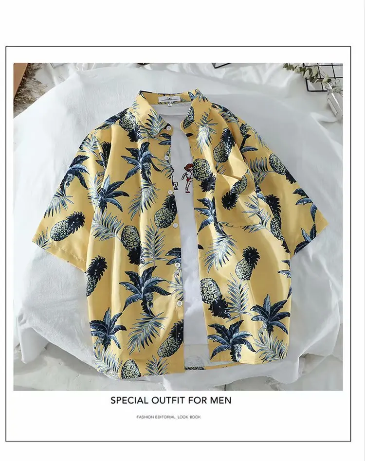 

The new summer 2022 printing men's casual shirts with short sleeves