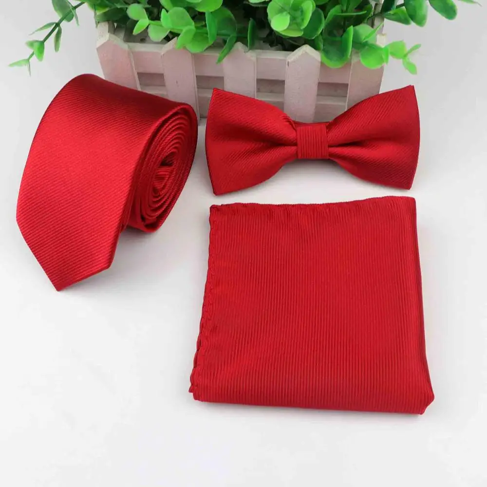 18 Strip Colorful Neck Tie Set For Men Slim Necktie Bowtie Handkerchief Suit Ties Cravat Butterfly Corbatas - Цвет: 18