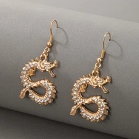 docona chinese style drange drop earrings luxury rhinestone alloy metal dangel earring for women girls party jewelry accessory