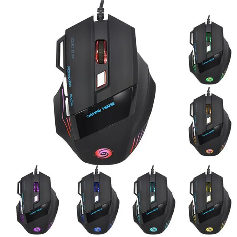 

Проводная игровая мышь A868 с 7 кнопками, USB 2,0, эргономичная Фантастическая черная компьютерная мышь с переменным светом для профессиональных...