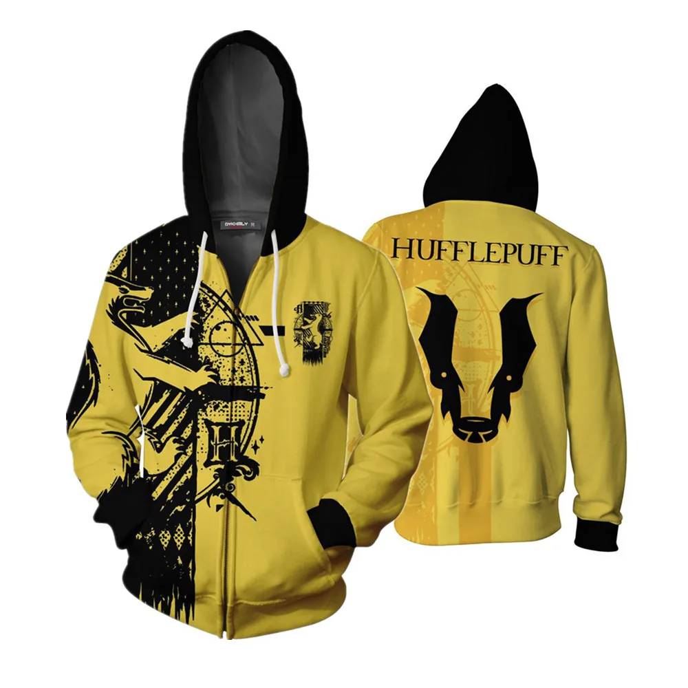 Wizardry Gryffindor Slytherin Ravenclaw косплей костюм для мужчин и женщин толстовки пуловер Trackusits Повседневная куртка на молнии