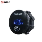 Светодиодный цифровой вольтметр  для авто Daier 5-48 В постоянного тока с панелью, измеритель напряжения для автомобиля и мотоцикла, отображение емкости аккумулятора с сенсорным выключателем вкл.выкл., 1 шт.