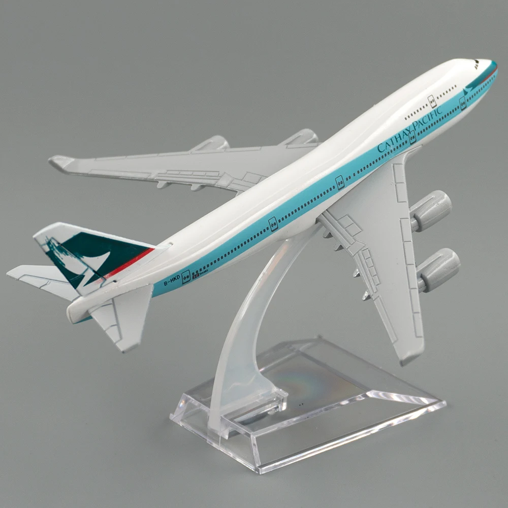 Самолёт из сплава в масштабе 1/400 самолёт авиакомпании Боинг 747 Cathay Pacific 16 см модель