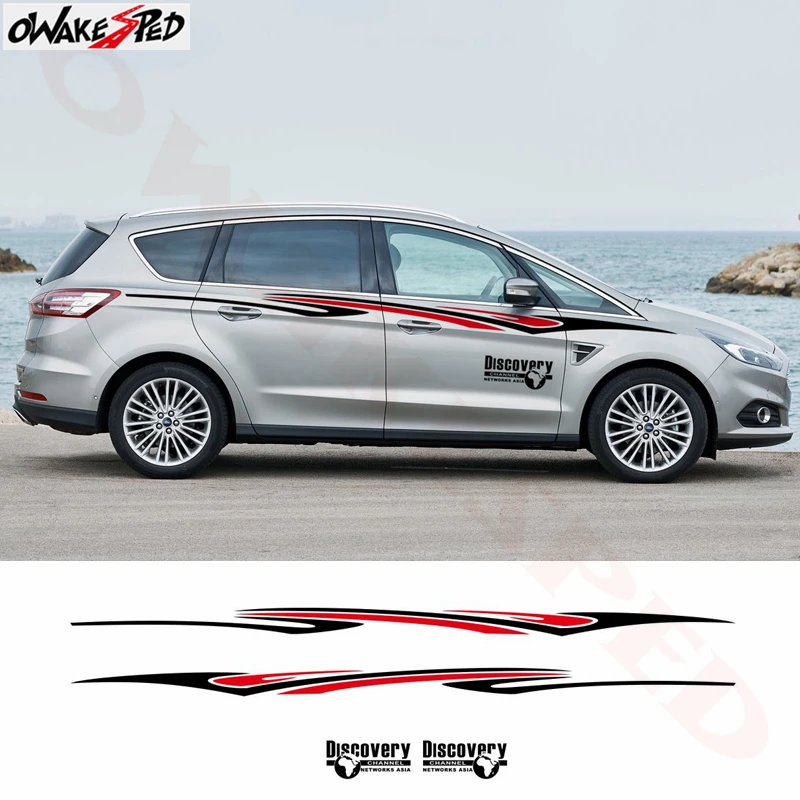 Автомобильная наклейка спортивные полосы на талию s для Ford S max аксессуары корпуса