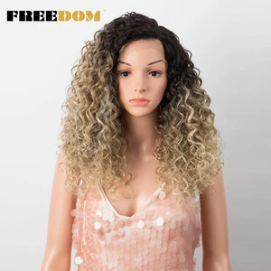 Парики синтетические кудрявые для чернокожих женщин, с эффектом омбре