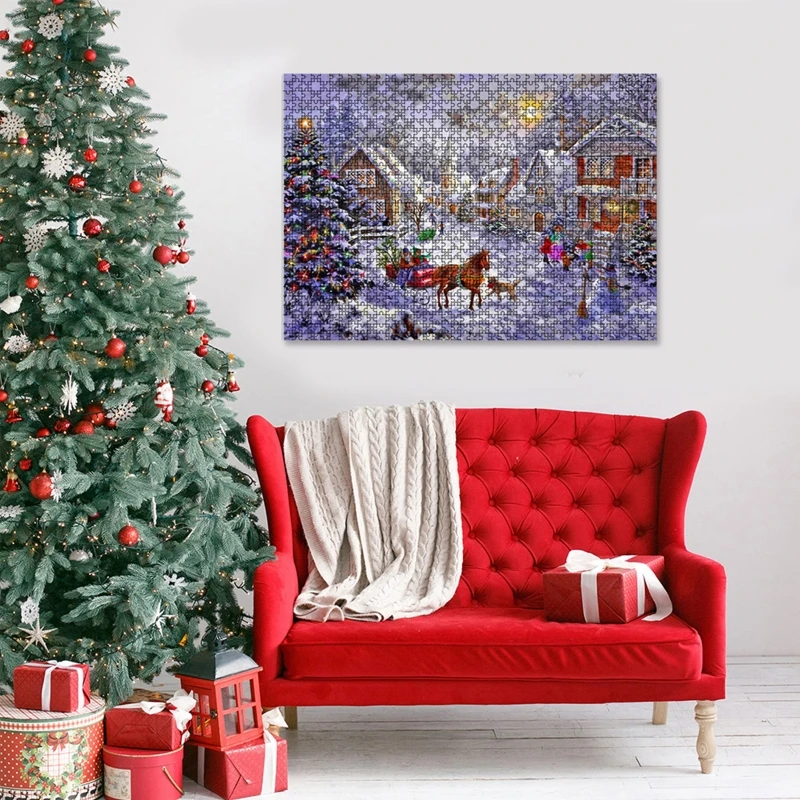 

1000 Pieces Decompression Jigsaw Puzzles Christmas Paper Assembling for Adults