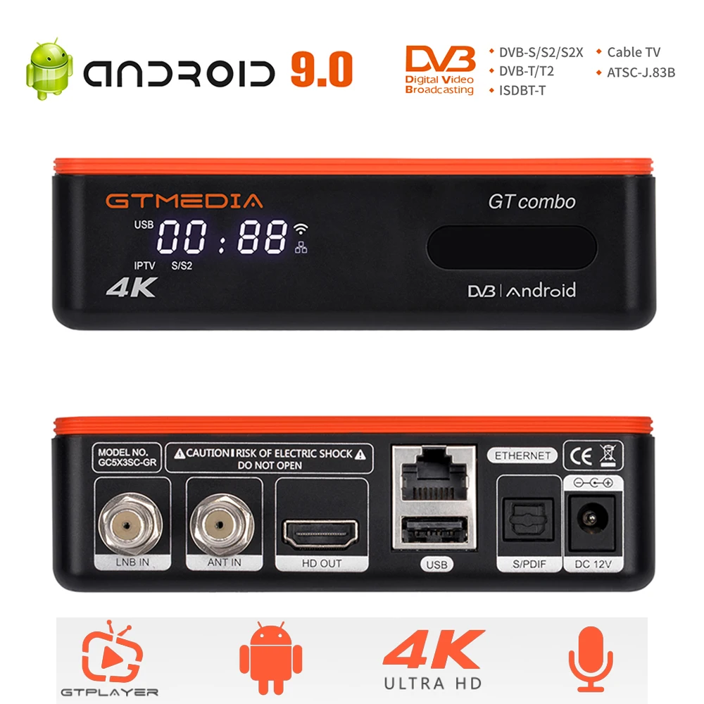 ТВ-приставка GTMEDIA GT Combo DVB-S2X + DVB-T2 BT 4 0 удаленный интернет-приставка Google voice CCam M3U