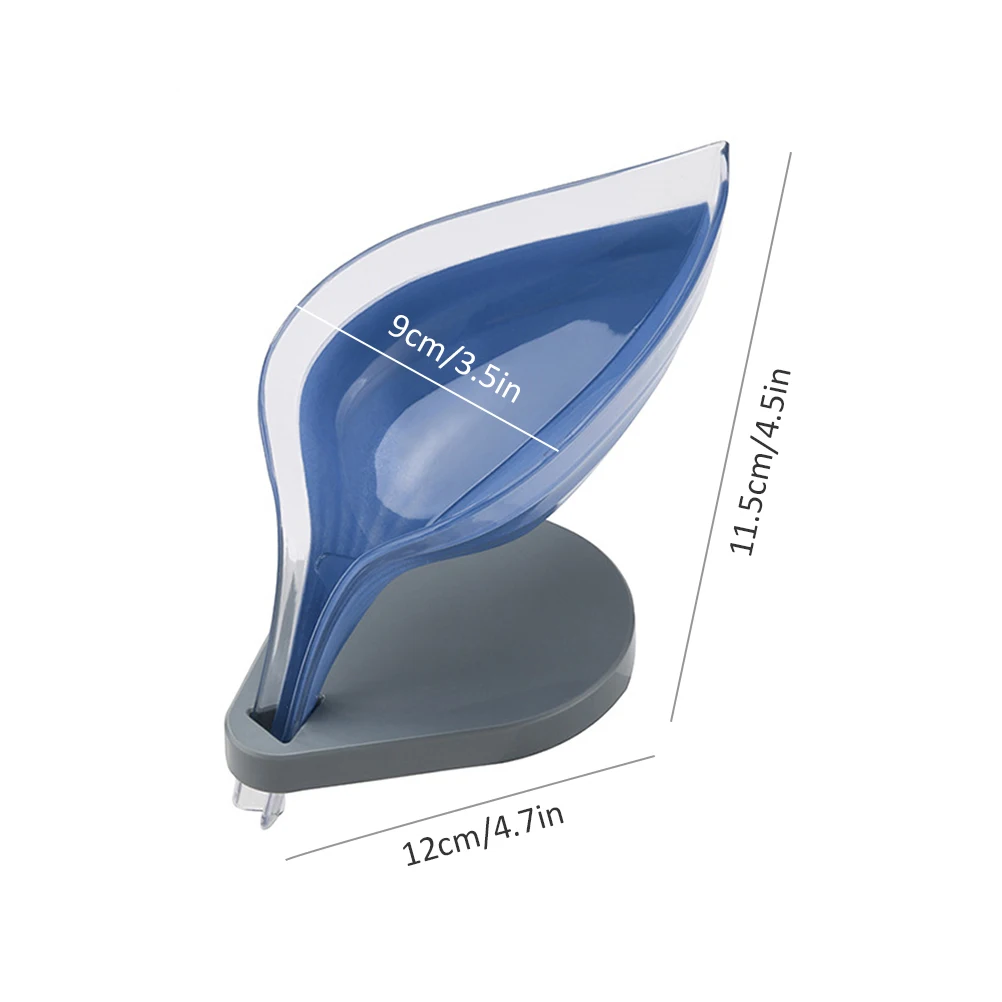 

1 Pcs Leaf-shaped Soap Dish Creative Soap Box with Suction Base Plastic Soap Holder For Home Bathroom Kitchen Tool