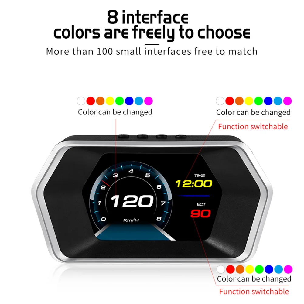 

New HUD head up display OBD2 GPS Dual System Windshield Speed Projector Security Alarm Water temp Overspeed RPM Car Accessories