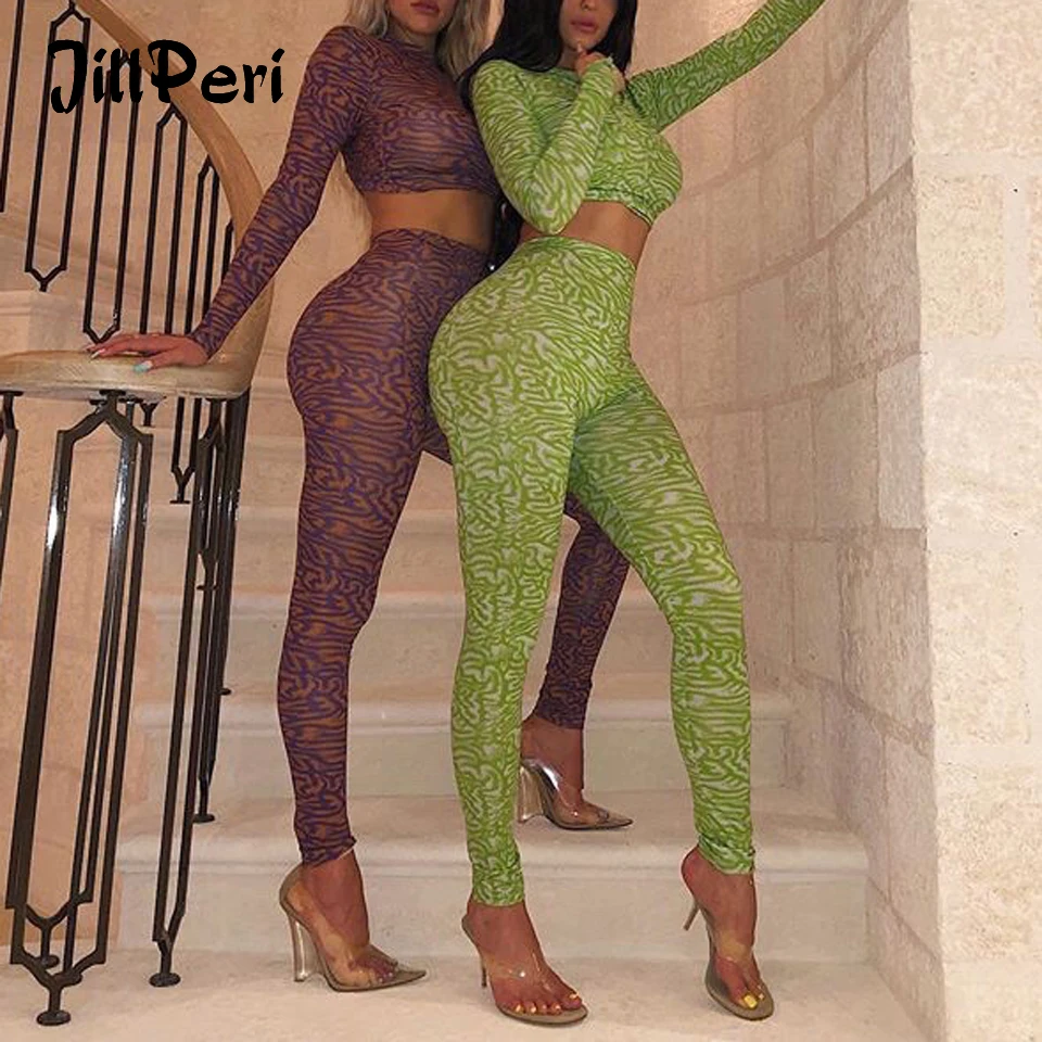 JillPeri женский укороченный топ с длинными рукавами и леггинсы комплект из 2