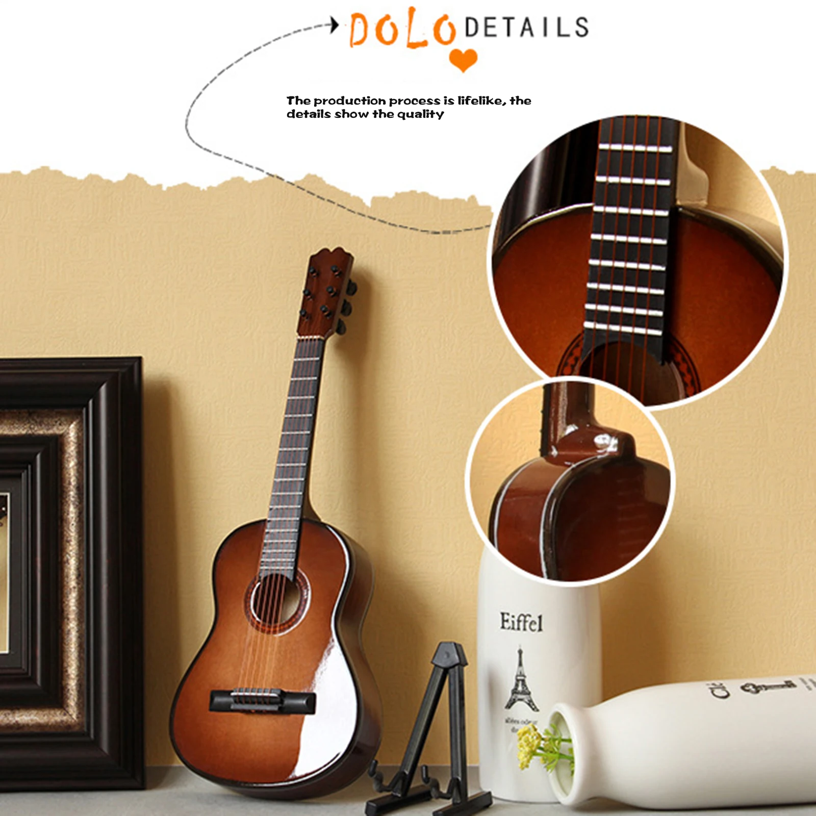 

Ornamental Miniature Replica Guitars Mini Classical Guitar/Electric Guitar Model Holiday Ornament B2Cshop