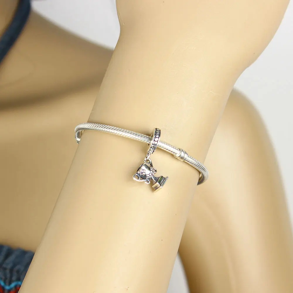 

Fit Original Pandora Charms Bracelet 925 Sterling Silver Trophy Dangle Charm Beads With CZ Fashion Jewelry Making Women Gift