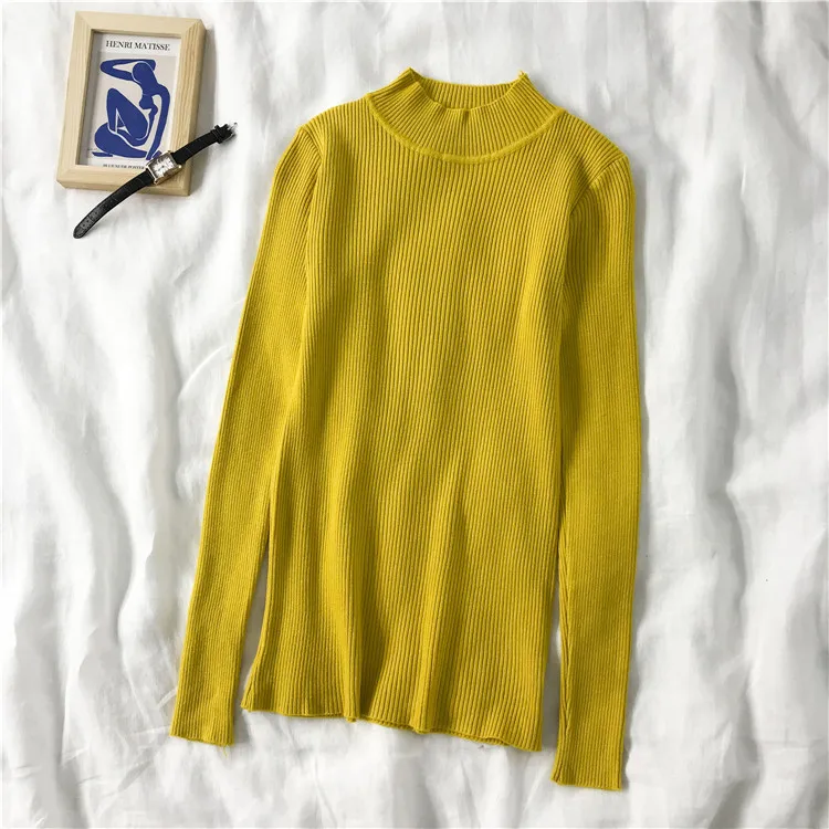 

Half turtleneck Sweater thin top Women's Autumn and Winter Korean Version 2021 new slim and thin all-match Bottoming Shirt