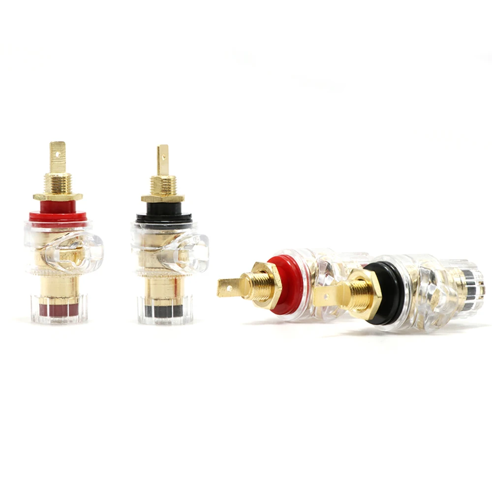 4 шт позолоченная латунная Винтовая клемма с гнездом вилка типа банан |