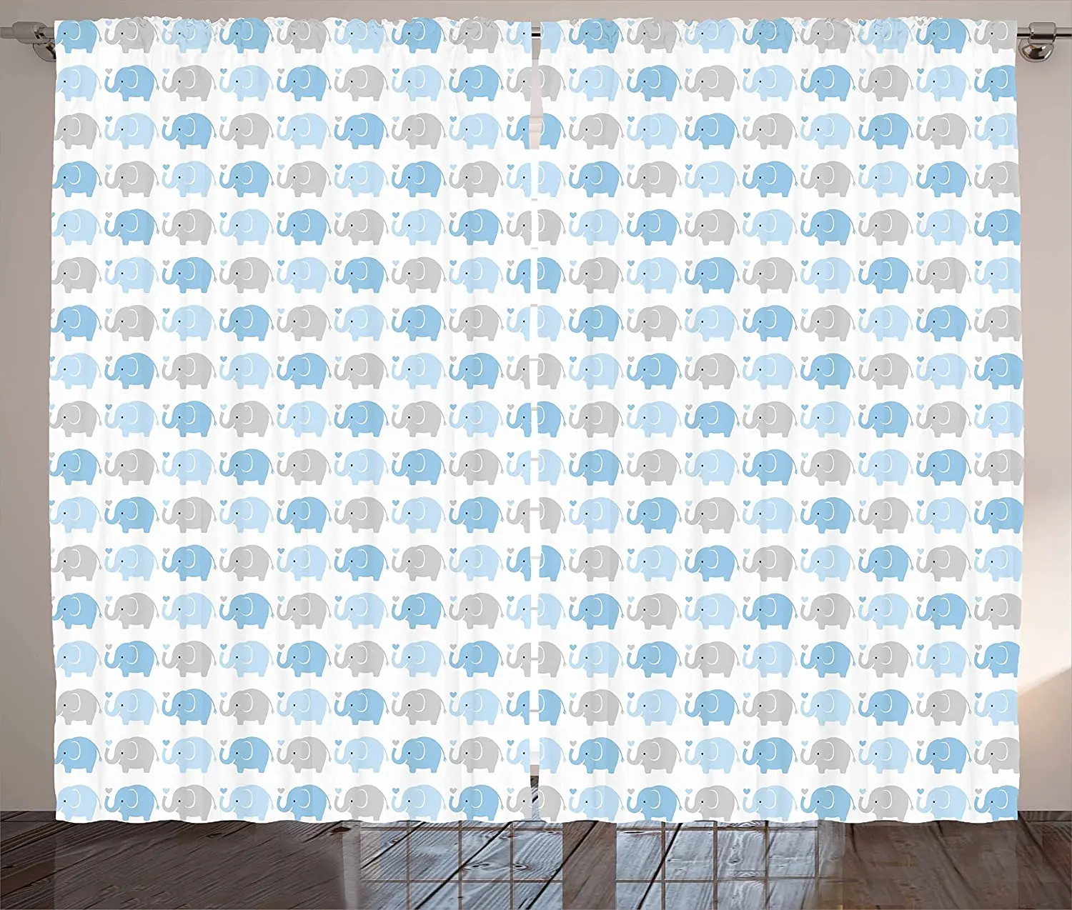 

Grey Blue Thermal Blackout Curtain for Living Room Bedroom Kitchen Home Hotel Coffee Decor Opaque Window Curtains